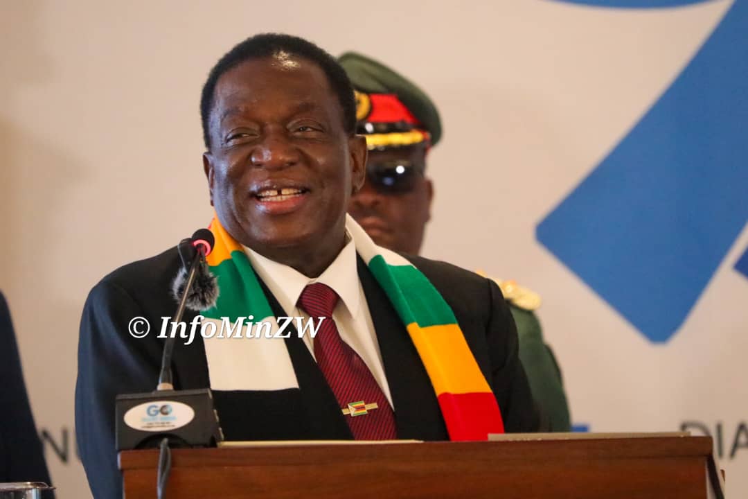 President Emmerson Mnangagwa opening the CEO Africa Annual Roundtable at the Elephant Hills Resort in Victoria Falls. (Picture via Ministry of Information)