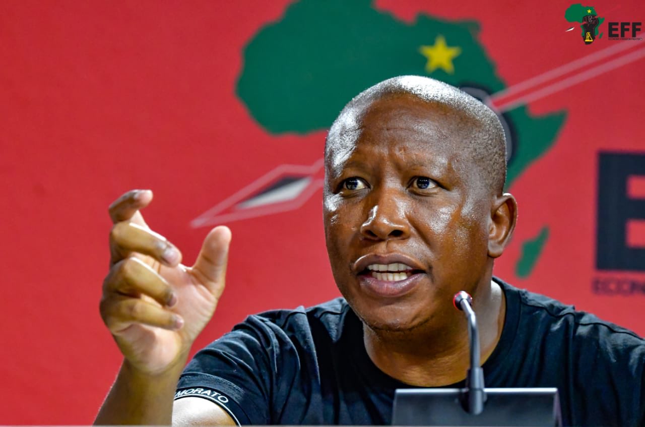 EFF leader Julius Malema addressing a press conference (Picture via EFF on Twitter)