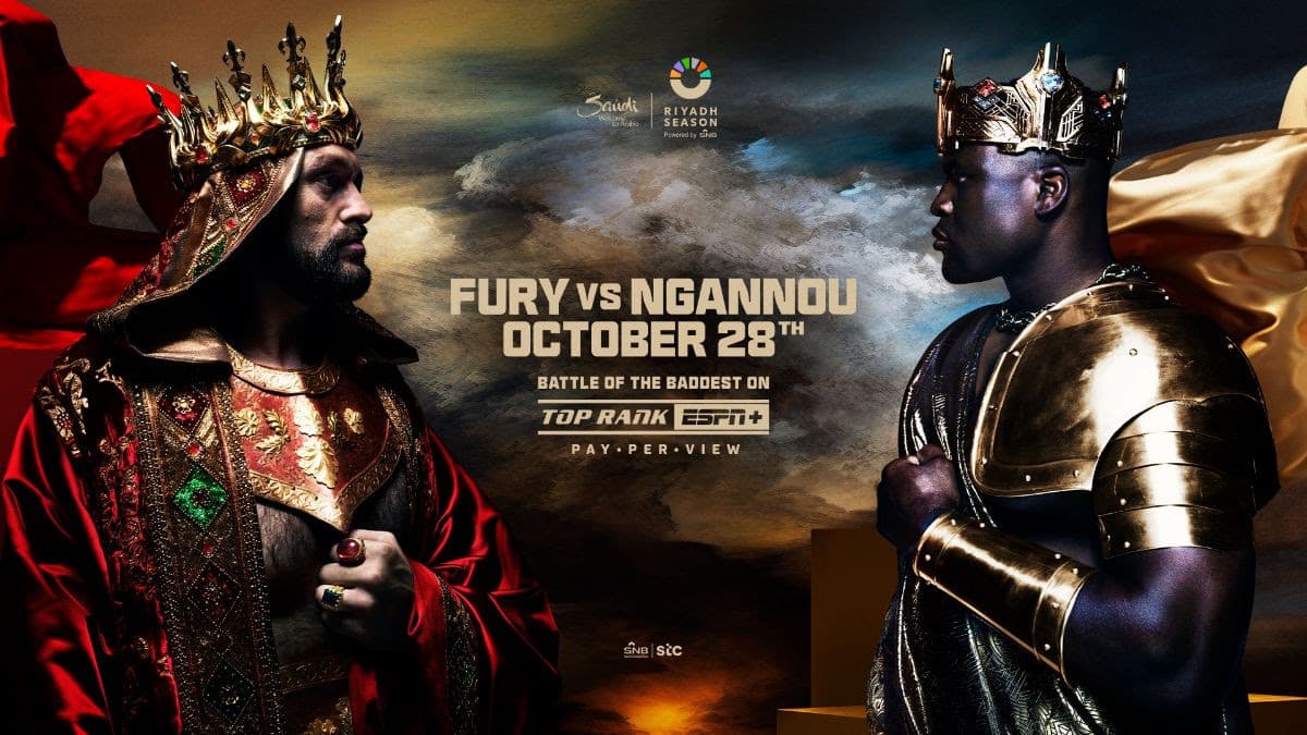 A poster advertising the fight between Tyson Fury and Francis Ngannou in Saudi Arabia