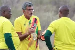 ZIFA set to offer new contract for Warriors coach Baltemar Brito – report Zimbabwe Warrior coach Baltemar Brito (centre) seen here with his assistants Bongani Mafu and Genesis Mangombe (Picture via Zimbabwe Football Association)