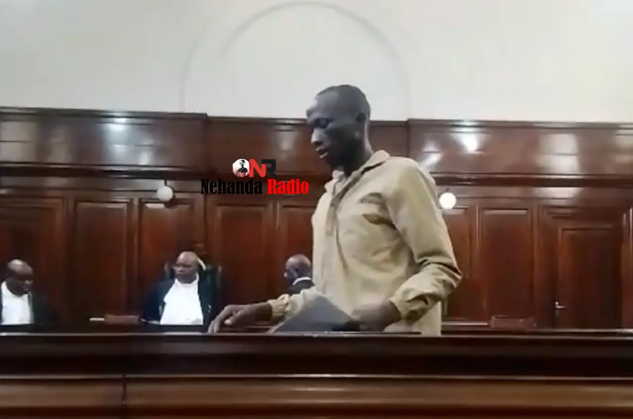 Opposition CCC activist Moreblessing Ali's alleged killer Pius Jamba Mukandi during his trial at the High Court.