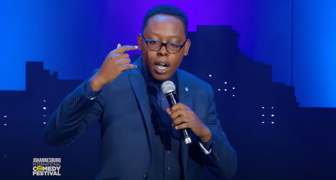 South Africa based Zimbabwean comedian Q Dube Siziba (Picture via YouTube - Johannesburg International Comedy Festival #JICF)