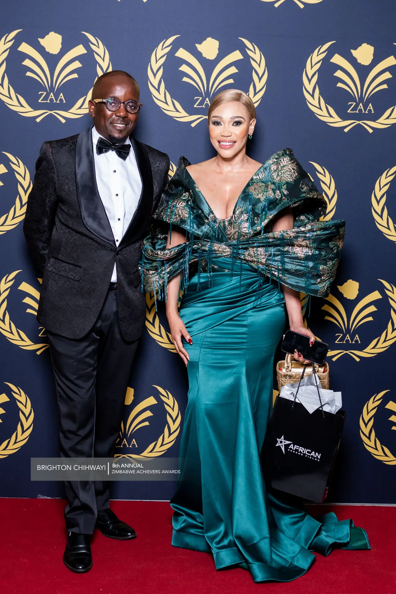 ZAA founder Conrad Mwanza seen here with South African actress Sonia Mbele