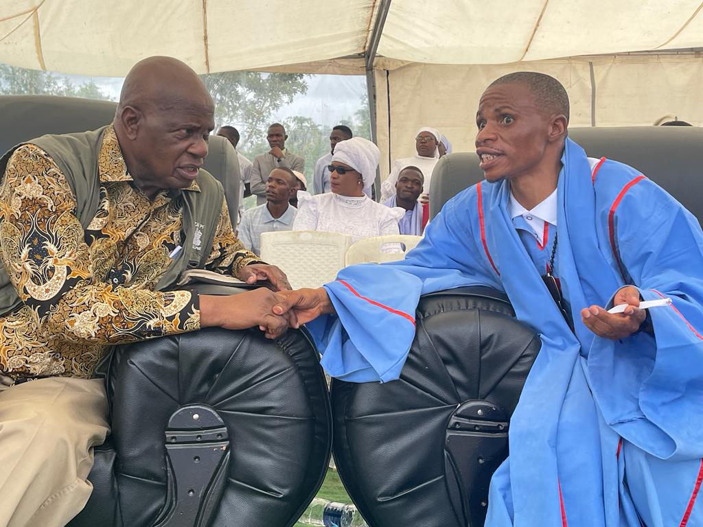 Zanu PF Treasurer General Patrick Chinamasa seen here with Archbishop Andby Makururu (Picture via X - Patrick Chinamasa)