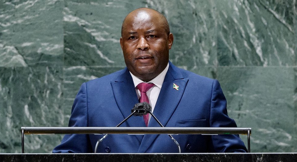 File picture of Burundi's President Évariste Ndayishimiye speaking at the United Nations General Assembly (UN Photo/Loey Felipe)