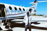 The truth about Black Coffee’s accident… ‘hard landing and tail strike’ South African DJ Black Coffee poses next to a personalised jet. (Picture via @RealBlackCoffee/Twitter)