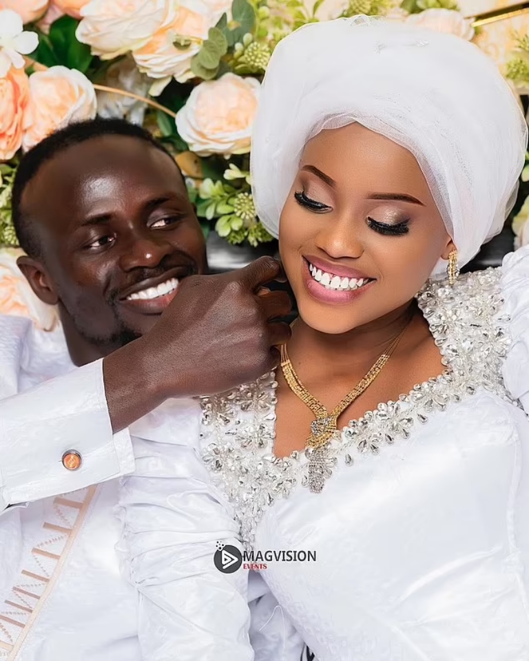 Former Liverpool striker Sadio Mane married his '18-year-old long term girlfriend' Aisha Tamba during a private ceremony in his home country of Senegal (Picture via Instagram - @Magvision_Evens_Officiel)