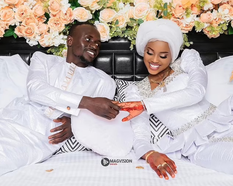 Former Liverpool striker Sadio Mane married his '18-year-old long term girlfriend' Aisha Tamba during a private ceremony in his home country of Senegal (Picture via Instagram - @Magvision_Evens_Officiel)