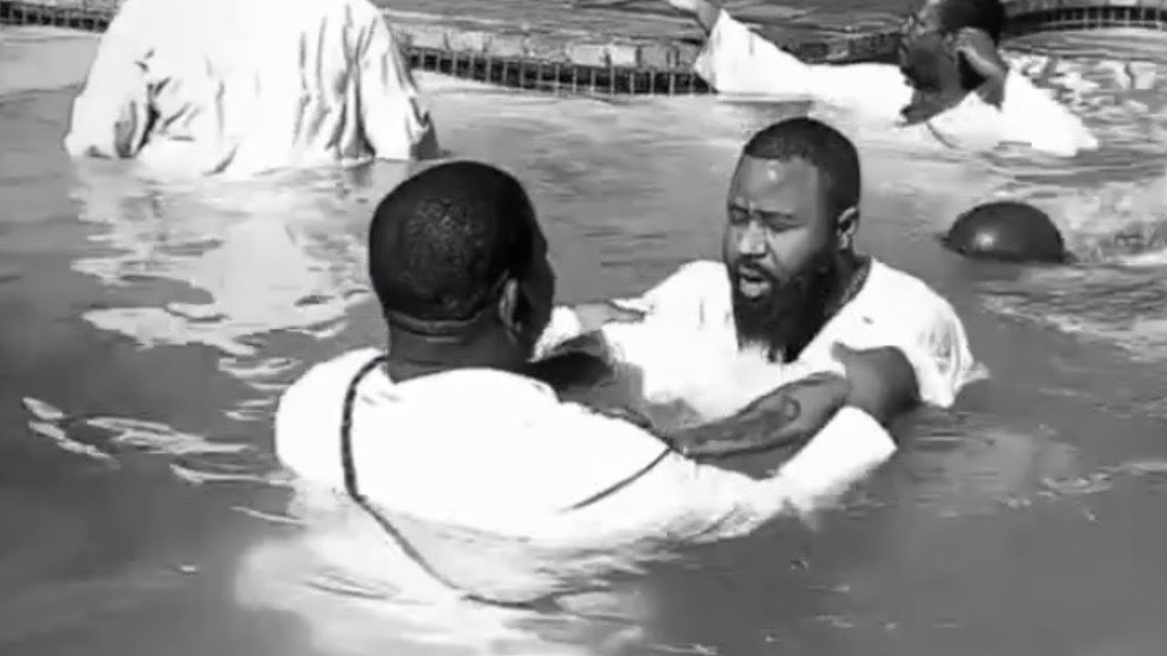 A video of South African rapper Cassper Nyovest being baptised in a swimming pool has set tongues wagging on social media.