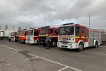 UK charity group donates two fire tenders, equipment to Mutare City Six donated fire tenders seen here enroute to Zimbabwe under Operation Florian are now in the country (Picture via Operation Florian)