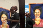 “I wish I painted you when you were still alive.” – Rasta releases more Zahara portraits Rasta poses with Zahara’s portrait. Images: X @MabuyaneOscar