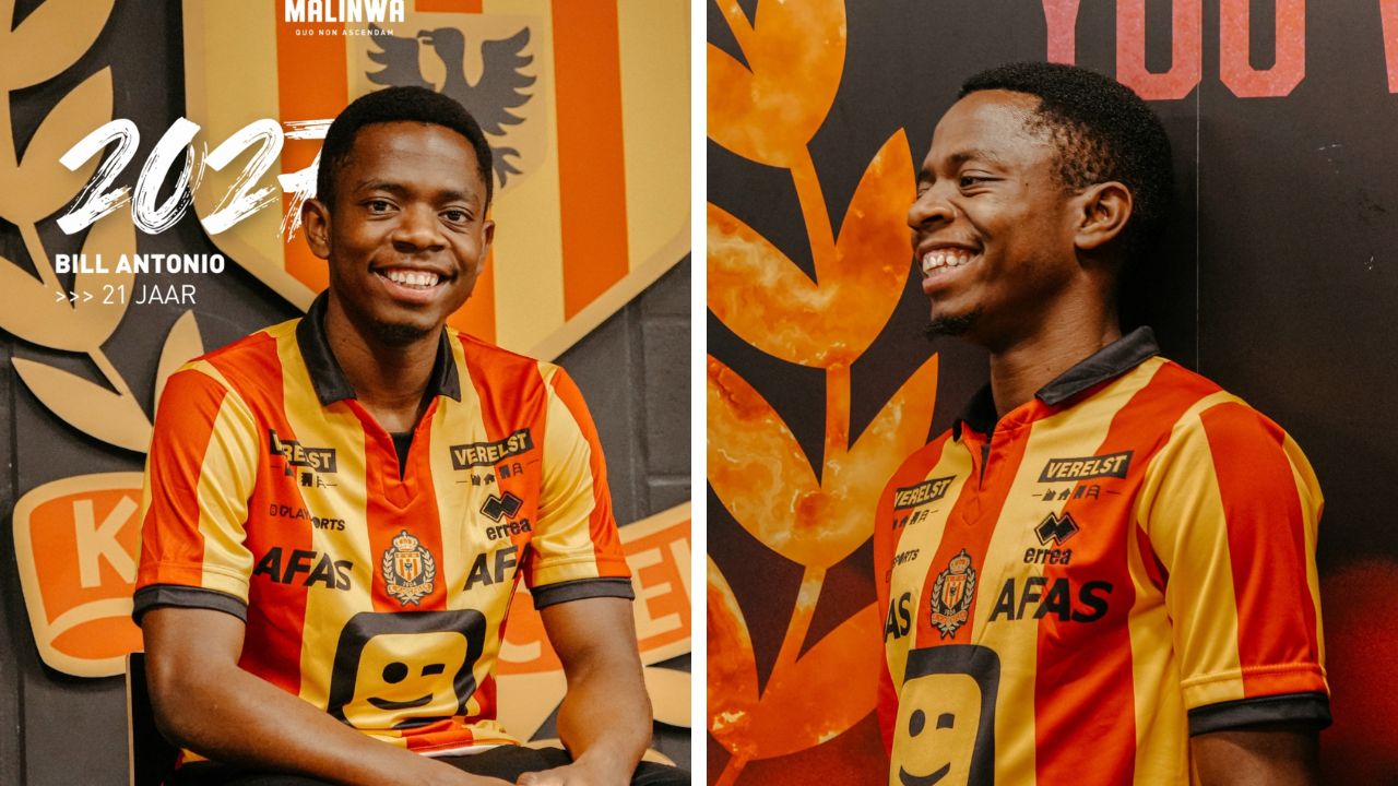 Belgian Pro League side KV Mechelen secured the future of their promising and talented Zimbabwean winger Bill Antonio by extending his contract by three years until 2027. (Picture via X - KV Mechelen)