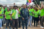 South African party up-in-arms over inclusion of Shona language in school Patriotic Alliance deputy president Kenny Kunene leads protest outside Esikhisini Primary School on February 12, 2024 (Picture via chaosafrica.com)