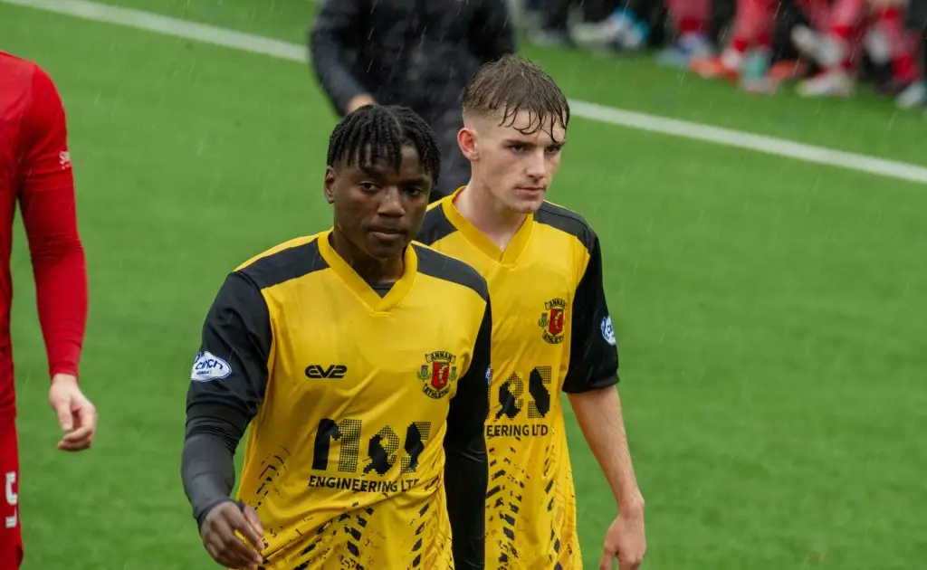 Zimbabwe Warriors prospect Michael Ndiweni is on loan at Annan Athletic in the Scottish Premier League from Newcastle United (Picture via Joe Saunders - Annan Athletic)