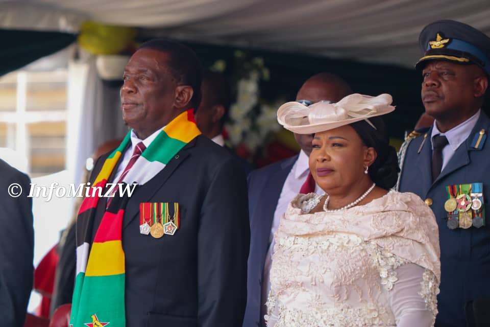 President Emmerson Mnangagwa and First Lady Auxillia Mnangagwa (Picture via Ministry of Information)