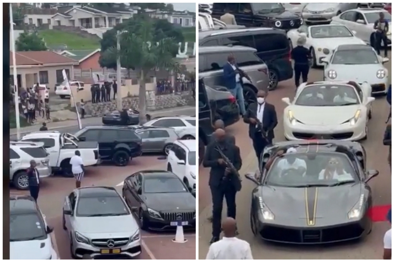The infamous Gcaba brothers arrive for a party in KwaZulu Natal (KZN) in their exotic cars