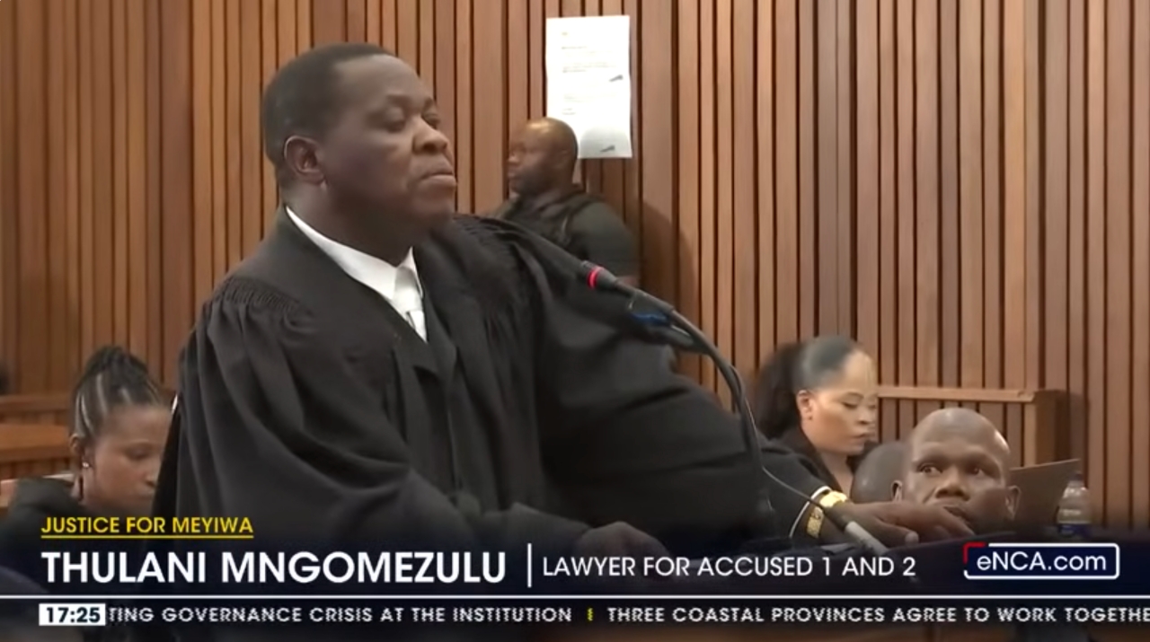 Muzikawukhulelwa Sibiya’s attorney, Advocate Thulani Mngomezulu (Picture via YouTube - eNCA)