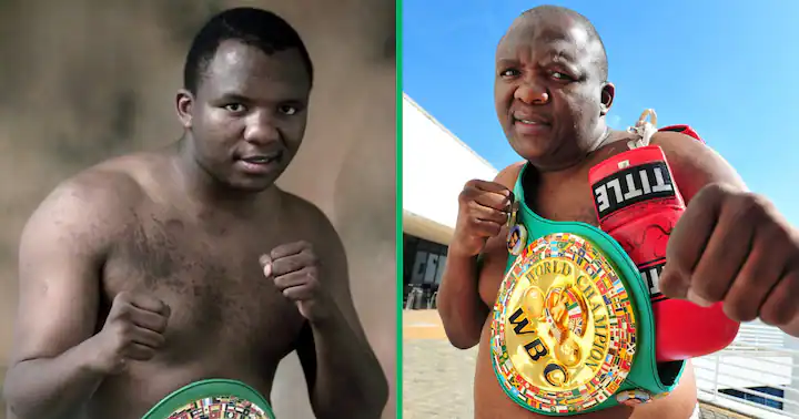 South African boxing legend Dingaan Thobela passed away at the age of 57. (Pictures via: @SuperSportTV/@KasiEconomy Source: Twitter)