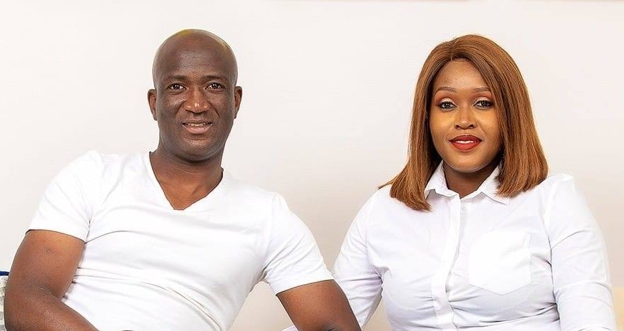 Former Dynamos forward Edward Sadomba and his wife Sherlynn (Picture via Facebook - Sherly WaShe)