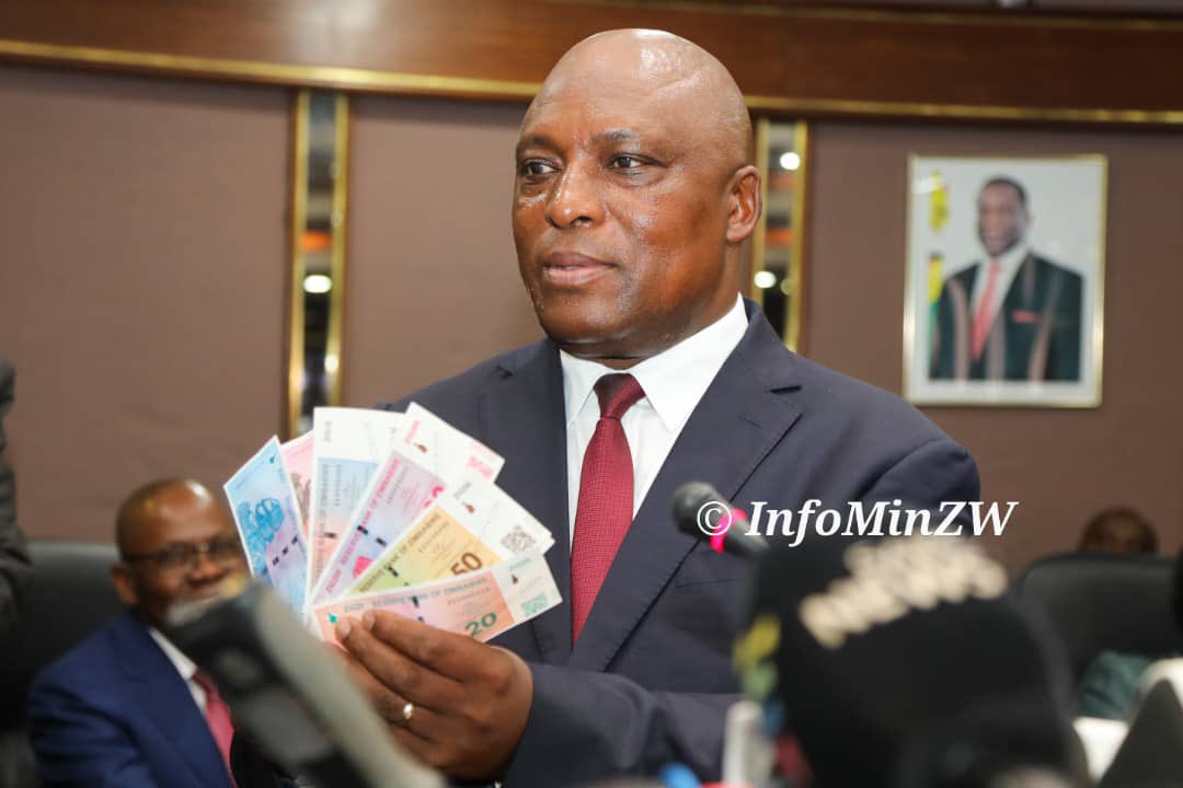 Reserve Bank of Zimbabwe (RBZ) governor John announcing the introduction of the new gold-backed currency known as ZiG (Picture via Ministry of Information)