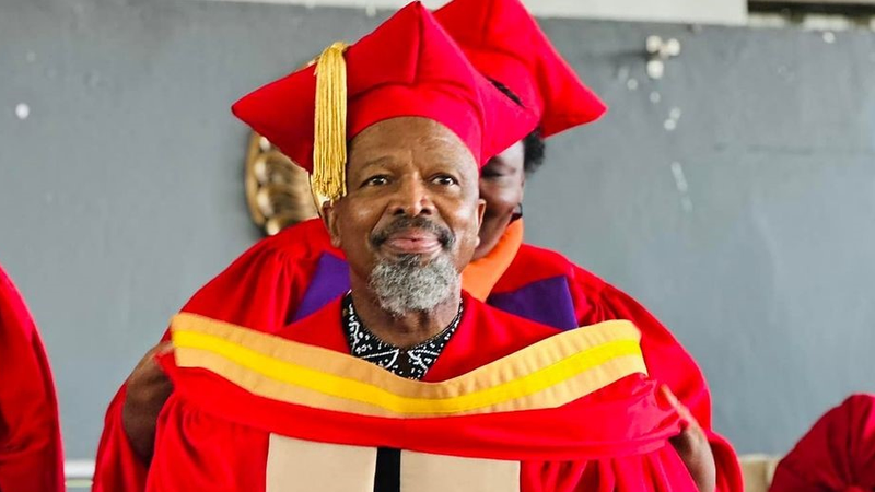 Sello Maake KaNcube is the most recent celebrity to obtain an honorary doctorate from the Trinity International Bible University. (Picture via Instagram)