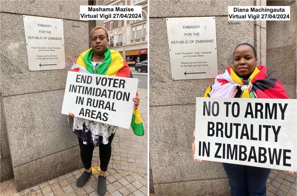 Zimbabwe Vigil activists Diana Machingauta and Mashama Mazise (Picture via Zimbabwe Vigil)