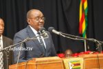 VP Kembo Mohadi appears to collapse during speech at University of Zimbabwe Vice President Kembo Mohadi officiating at the launch of a Book titled "Building Zimbabwe Together" at Harare Polytechnic, 06 June 2024. The book was written by Tinashe Ngirandi. (Picture via X - Ministry of Information)
