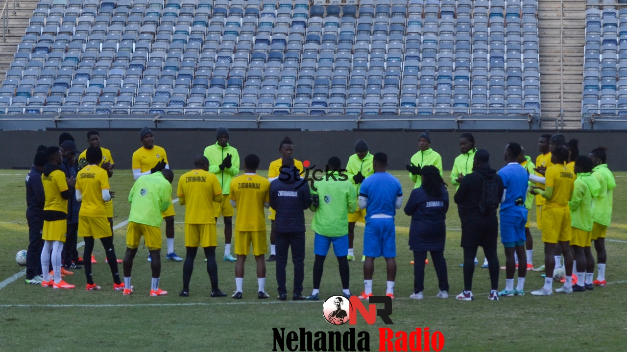The Zimbabwe Warriors during a training session in South Africa (Picture via Tafadzwa "Sticks" Chigandiwa)