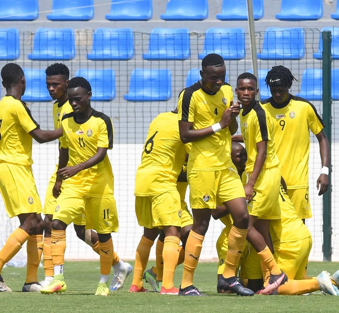 Young Warriors celebrating after Enock Moyo thrust them ahead against Botswana (Picture via COSAFA)