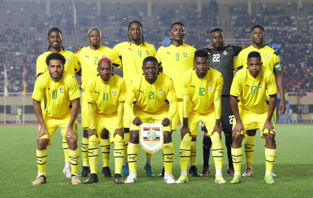 Zimbabwe Warriors starting eleven against Cameroon in a game played in Rwanda on Sunday 10 September 2024 (Picture via Zimbabwe Football Association)