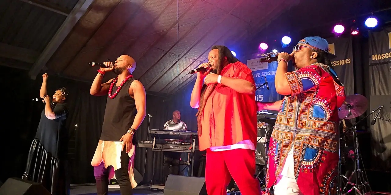 South African kwaito music group Bongo Maffin seen here performing at the Botswana Craft stage for the Mascom Live Session, November 2018 (Picture via Facebook - Mmegi)