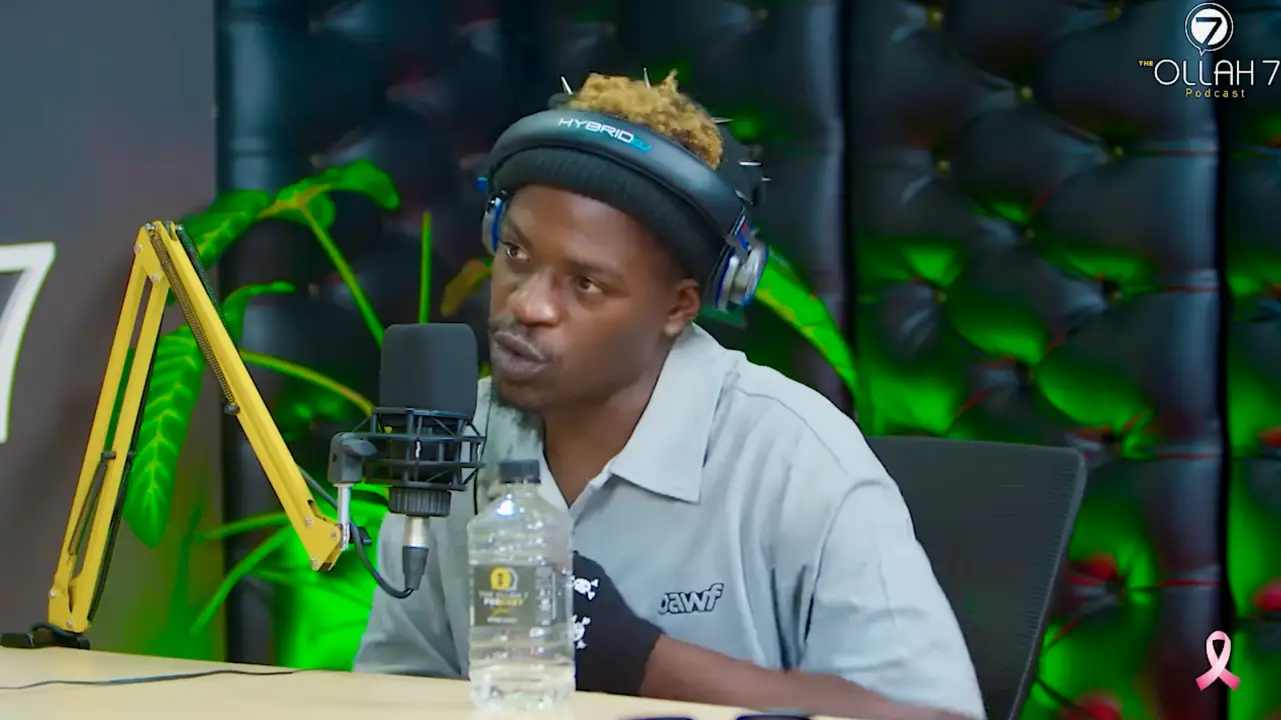 Zimbabwean rapper Saintfloew on the DJ Ollah Podcast (Picture via YouTube - Dj Ollah 7)