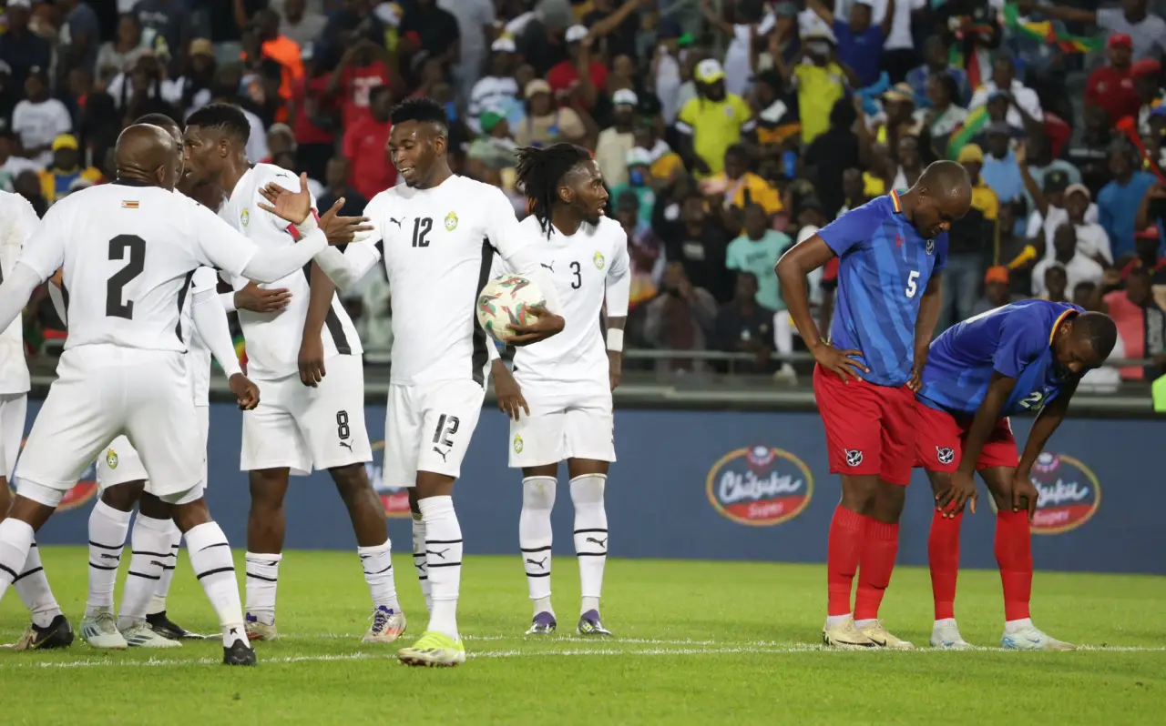 Zimbabwe beat Namibia 3-1 in a CAF African Cup of Nations (AFCON) qualifier at the Orlando Stadium in South Africa with two goals from Walter Musona and another from Prince Dube. (Picture via X - Zimbabwe Football Association)