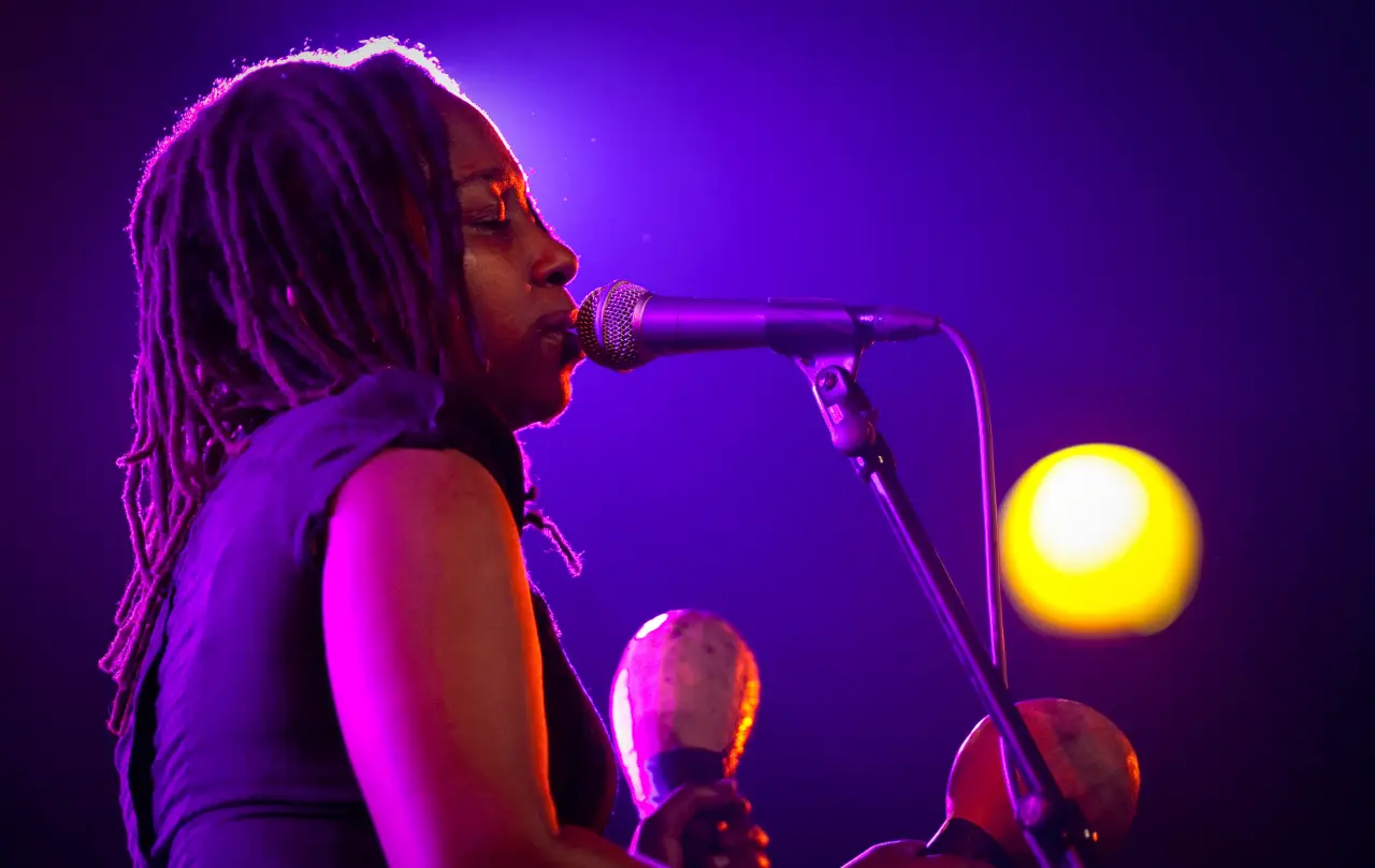 The late Zimbabwean mbira musician Chiwoniso Maraire at Festspillene i Nord-Norge” (Picture by Tor Even Mathisen, CC BY-NC-SA 2.0)