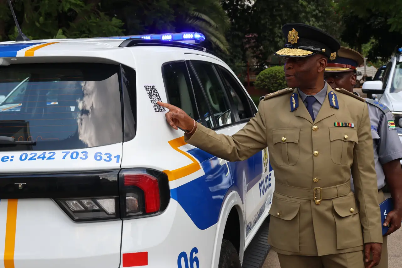 The Commissioner-General of Police, Stephen Mutamba released three more Rebranded Ford Everest vehicles to the recently launched National Highway Patrol Unit, 17 December 2025. (Picture via X - Zimbabwe Republic Police)