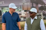 Top Zimbabwe tennis duo the Lock brothers to bring tourists to Harare Benjamin Lock and Michael Chideme, the Public Relations Manager at WestProp Holdings seen here at The Hills Golf Estate (Picture via WestProp Holdings)