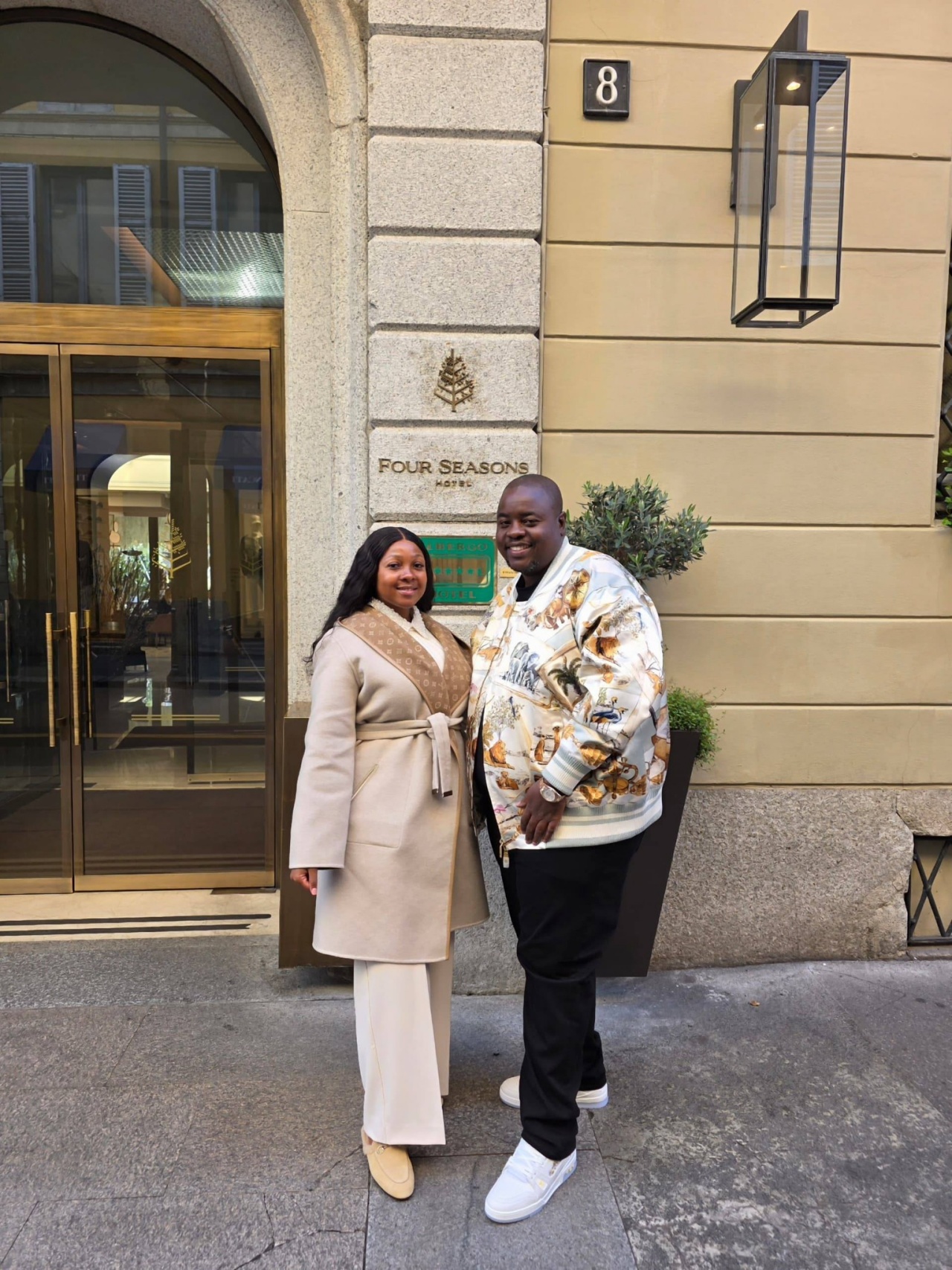 Wicknell Chivayo and wife Lucy Chivayo seen here in London (Picture via Facebook - Sir Wicknell)