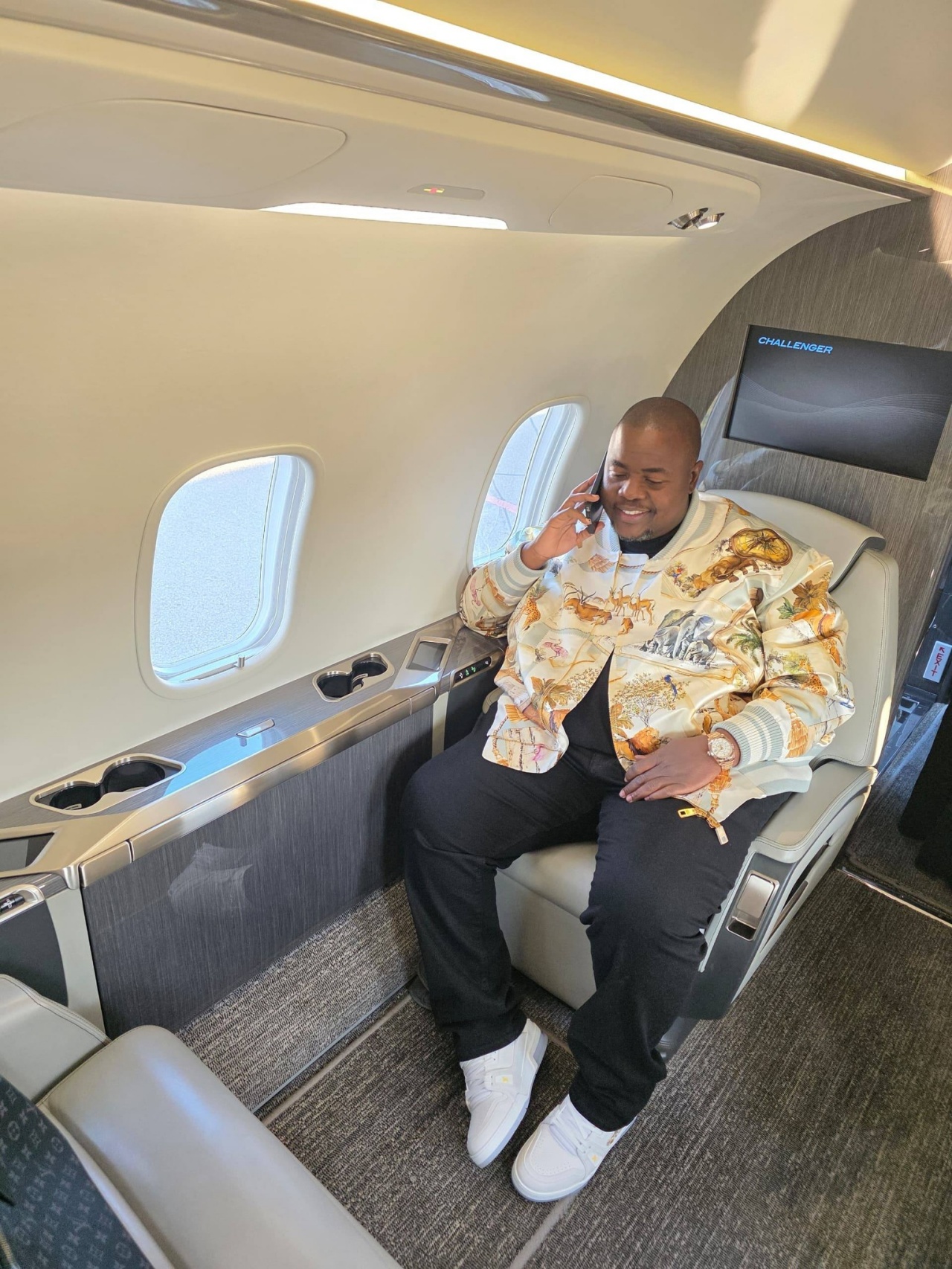 Wicknell Chivayo seen here on his private jet (Picture via Facebook - Sir Wicknell)