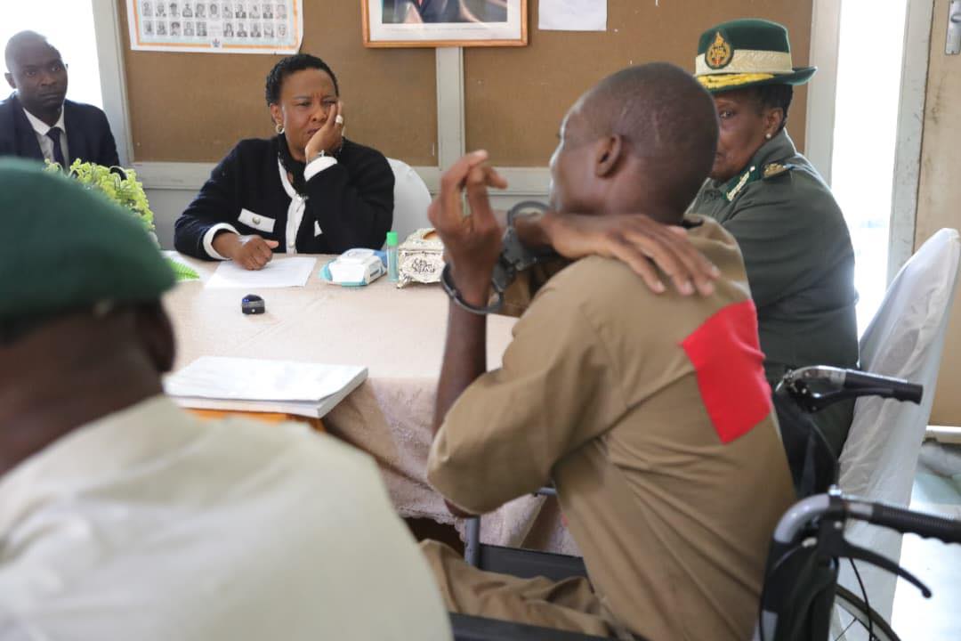 First Lady Auxillia Mnangagwa visited Chikurubi Maximum Security Prison where she met convicted killer Anymore Zvitsva (Picture via X - First Lady of Zimbabwe)