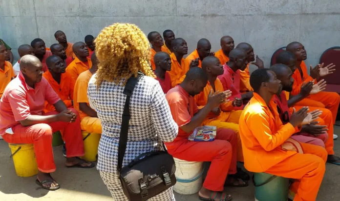 Inmates at Chikurubi Maximum Security Prison, October 2025 (Picture via X - Ministry of Justice)