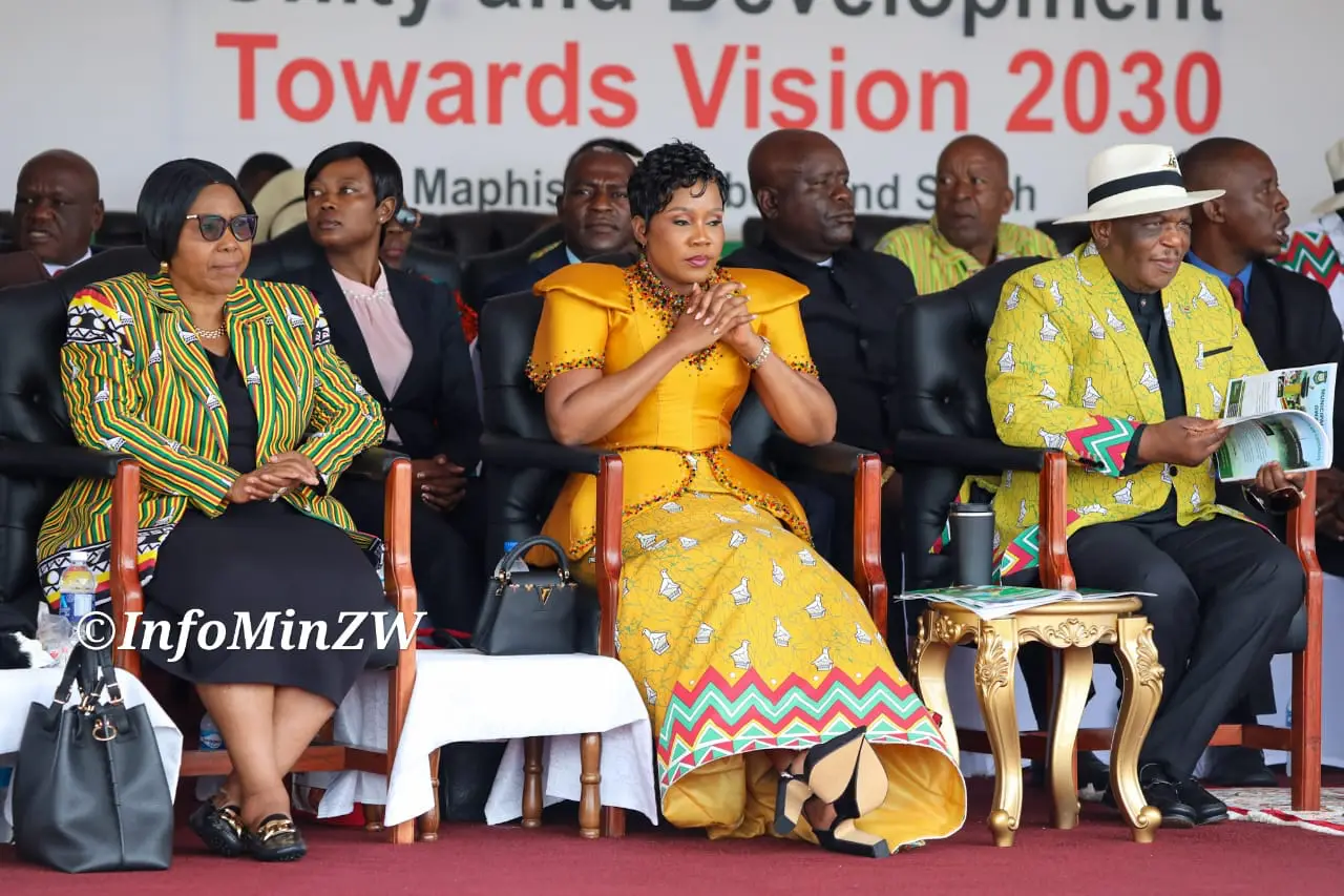 Vice President Constantino Chiwenga and his wife Minnie Baloyi seen here at Independence Day celebrations, 18 April 2026 (Picture via Ministry of Information)