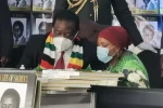 Outrage as Zimbabwe orders councils to purchase Mnangagwa book amid crisis President Emmerson Mnangagwa and First Lady Auxillia Mnangagwa at the official launch of the book "A Life of Sacrifice : Biography Emmerson Mnangagwa", August 2021 (Picture via X - Ministry of Information)