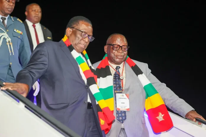President Emmerson Mnangagwa seen here arriving in Eswatini with Victor Matemadanda, the Zimbabwean Ambassador to Mozambique, 23 April 2026 (Picture via Facebook - Emmerson Dambudzo Mnangagwa)
