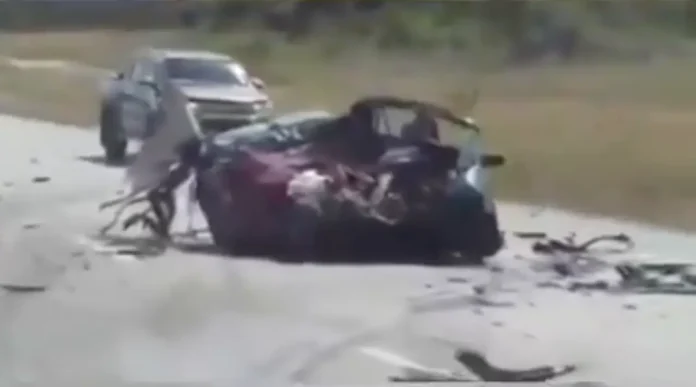 The collision involved a Toyota Corolla and a Mercedes-Benz truck, which struck each other head-on.