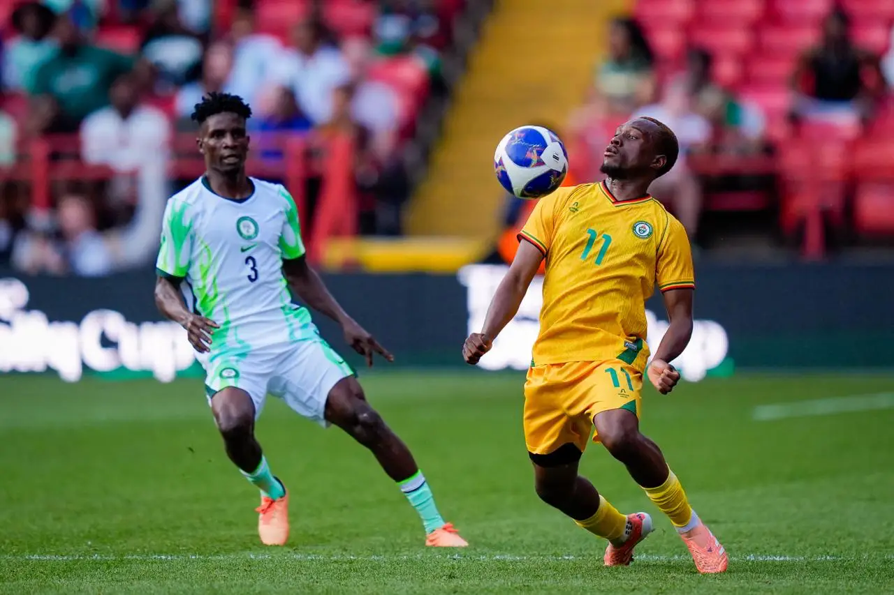 The Zimbabwe Warriors took on the Super Eagles of Nigeria in a Unity Cup Semi-Final in London (Picture via Maynard Manyowa / ZIFA. https://cameramaynard.com)