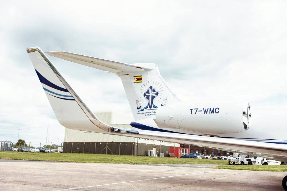 Wicknell Chivayo has taken delivery of a Gulfstream G550 private jet valued at approximately US$34 million, marking the latest display of wealth by the controversial tenderpreneur whose business dealings and legal disputes have frequently attracted public attention. (Pictures via Facebook - Wicknell Chivayo)