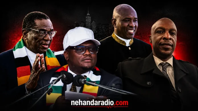 President Emmerson Mnangagwa, Presidential Adviser Paul Tungwarara, tenderpreneur Kudakwashe Tagwirei and political activist Rutendo Benson Matinyarare (Pictures via Facebook - Rutendo Benson Matinyarare and Social Media)