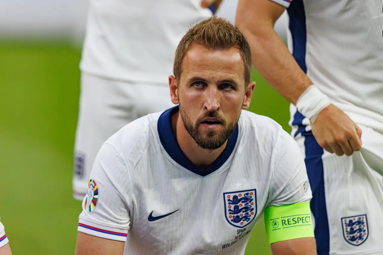 Harry Kane seen during UEFA Euro 2024 final game between national teams of Spain and England at Olympiastadium, Berlin, Germany (Picture by Maciej Rogowski — Mrogowski Photography via DepositPhotos.com