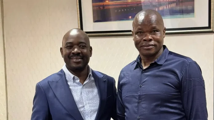 Former Citizens Coalition for Change (CCC) leader Nelson Chamisa has publicly welcomed political activist Godfrey Karembera, popularly known as Madzibaba veShanduko, just days after he was released from prison following the collapse of a high-profile public violence case. (Picture via Facebook - Nelson Chamisa)