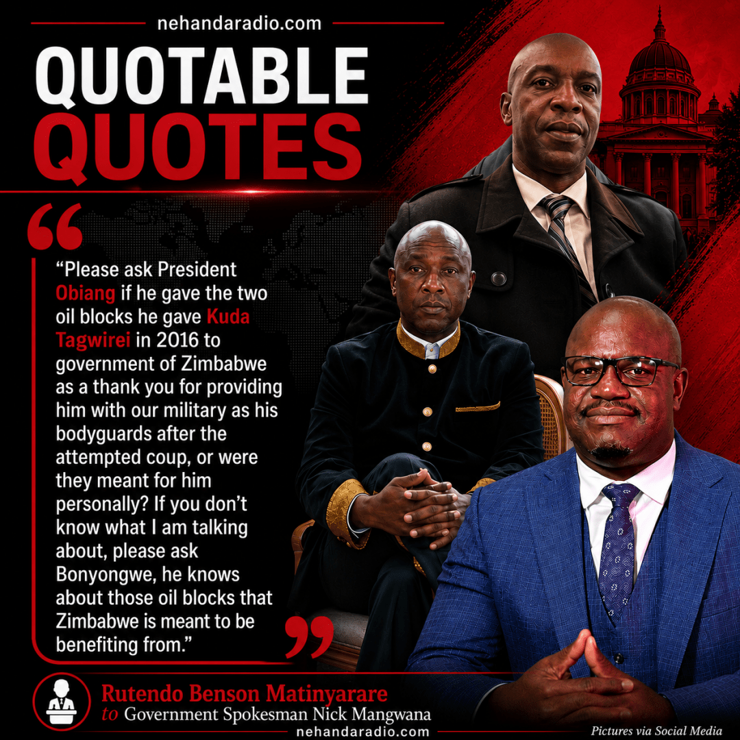 If you are wondering why President Emmerson Mnangagwa's regime has decided to pay off activist Rutendo Benson Matinyarare, have a look at some of the explosive allegations he was making 😳